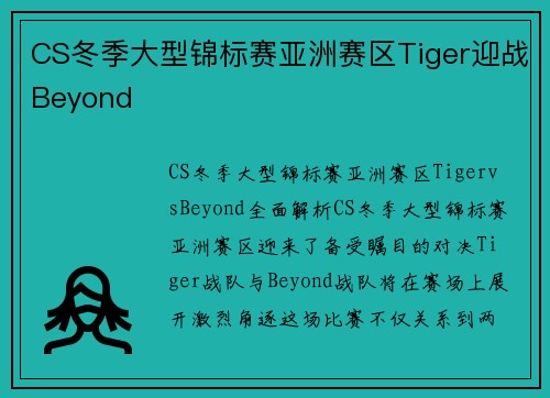 CS冬季大型锦标赛亚洲赛区Tiger迎战Beyond